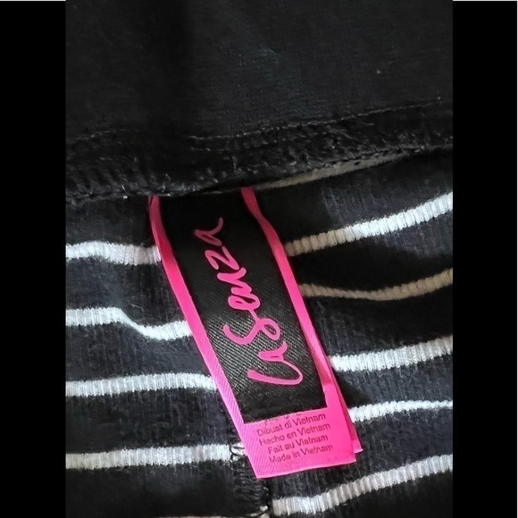 LA Senza Lady’s Size XL NEW PJ Loungewear Leggings, Striped Navy/White - Picture 2 of 2